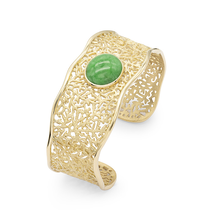 manchette-dentelle-corail-jade-or-jaune-sur-mesure-de404de0