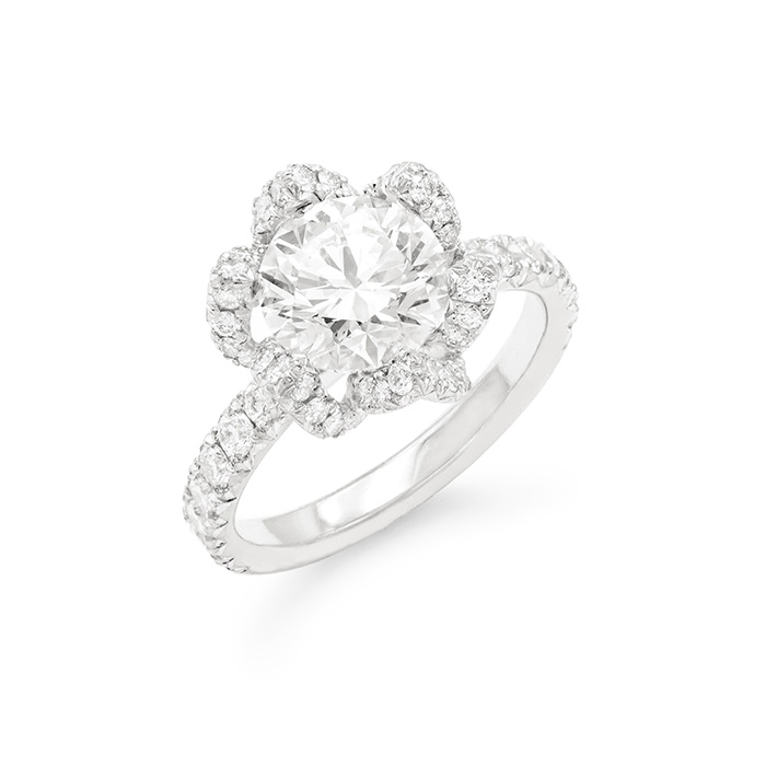 Bague best sale fiancaille fleur