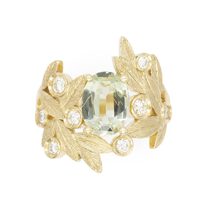 bague-branches-olivier-or-jaune-saphir-vert-pale-diamants-115007